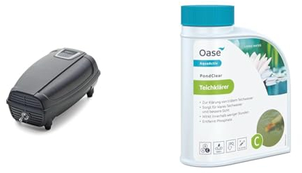 OASE 34064 Teichbelüfter AquaOxy 250 & Oase 43140 AquaActiv PondClear Teichklärer 500 ml