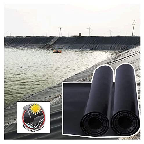 NIUSABOU Teich, Gartenfischteich, Schwarze flexible Teichhäute, 0,6 mm PVC undurchlässige Planenblatt, for Gartenbrunnen Wasserfall Fischteich,(4x5m)