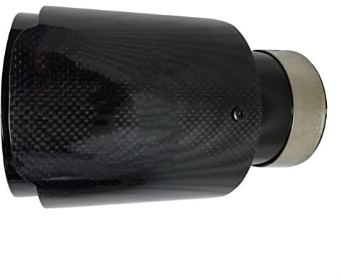 WOHOOD Auspuffblenden Glänzend Schwarz Kohlefaser Schwarz Beschichtetes Auspuffrohr Universal Auto Auspuff Endschalldämpfer Schwanz Kehle Für B&M&W E60