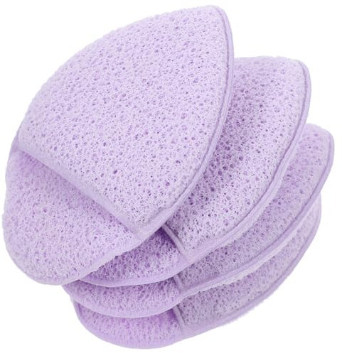 WOONEKY Spugne Struccanti Viso 4 Pezzi, Dischetti Per La Pulizia Del Viso Morbidi e Spugnosi, Dimensioni Compatte Per Uso Domestico e Viaggi
