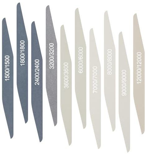 Honoson 10 Stück Polieren Schleifstäbe, Hohe Körnung Doppelwinkelform | Verschiedene Körnungen, Handwerk Polierstab, Metall Holz Kunststoff Modelle Schleifpapier Werkzeug