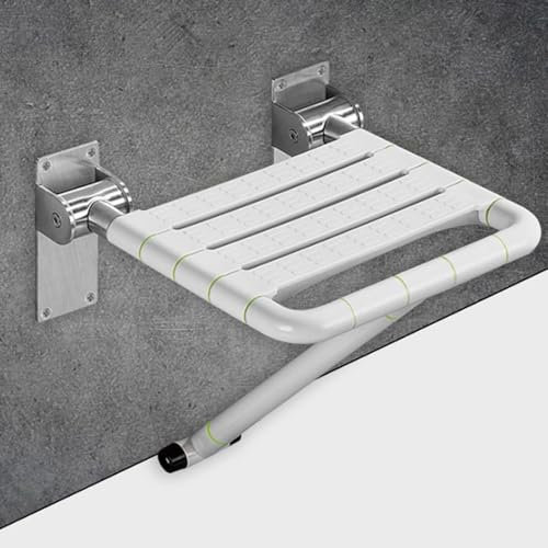 Faltbarer Duschsitz, Wandmontage Benchstool mit sichtbarem Nachtlicht - Rutschfester Badhocker für ältere Menschen, Behinderte, Schuhwechsel - Öffentliche Räume, breite Sitzplatte, 90° nach oben und