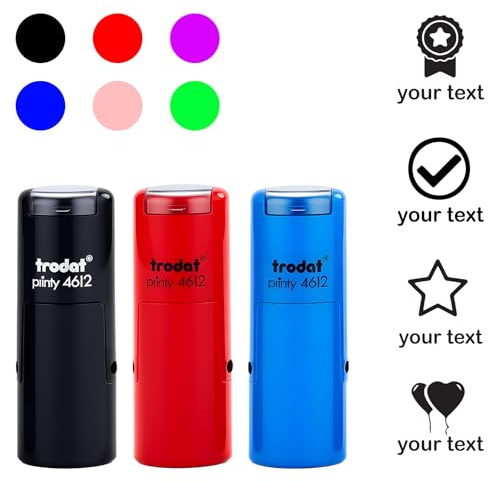 ROSEEKA Timbro Personalizzato Mini per Carta Fedeltà - Piccolo Timbro Personalizzato per Stampa Propria di Azienda, Ricompense, Fedeltà e Caffè 12mm 6 Colori di Inchiostro