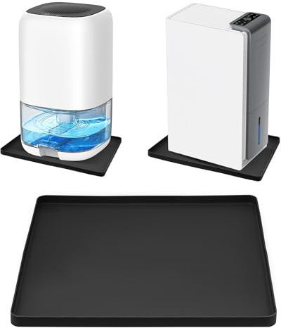 Dehumidifier Drip Pan, 18''x15'' Humidifier Drip Pan, Prevent Water Leakage and Protect Floor & Carpet, Non-Slip & Leak-Proof Silicone Mat with Raised Edge, for Under Dehumidifier and Humidifier Mat