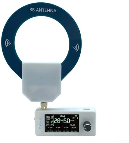 Receptor de radio digital portátil, SI47320 FM/AM/LSB/USB Airband Receptor con antena de banda ancha, batería integrada de 800 mAh (blanco)
