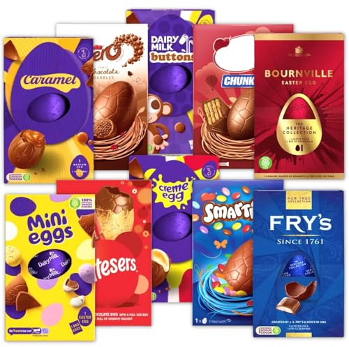 Easter Egg Bundle - 3 Random Selection of Medium Chocolate Eggs (Cadbry Creme Egg, Mini Egg, Buttons, Caramel, Smrties, Aero, K-Kat, Maltsers & More) - Easter Eggs Chocolate for Kids & Adults