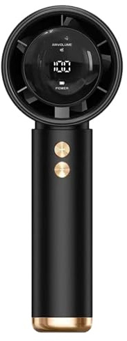 Portable Handheld Fan, High Speed Turbo Mini Fan 100 Speeds, Digital Display, 3000mAh Battery Rechargeable Personal Fan, Up to 15H Cooling Time, Powerful Small Fans for Outdoor Camping Travel (Black)