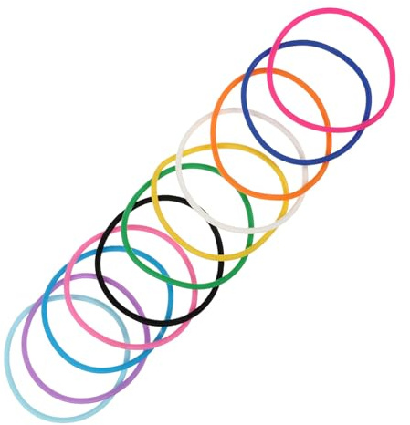 GARVALON 10 pezzi Braccialetti in Silicone Colorati Morbidi e Estremamente Elastici Fasce Polso Versatili per Giochi Feste e Accessori Fai da Te Adatti Tutte le Misure
