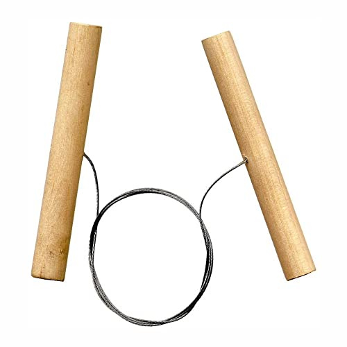 3 Ace Crafts Clay Cutting Wire with Wood Handle, Stainless Steel, Twisted Wire Cutting Tool for Plasticise, Art and Crafts, Sculpture, Pottery Cutting, Lightweight, Ideal for Crafts Activities