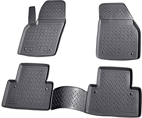 Recambo 3D Gummi Fußmatten kompatibel für Volvo C30 | BJ 2006-2013 | Auto Gummimatten | Passgenau | mit Rand | schwarz