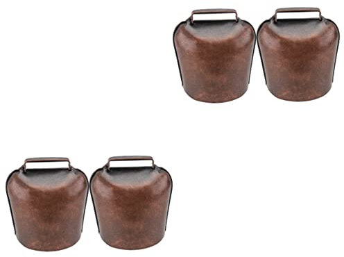 NUOBESTY 4stücke Dicke Kuh Und Schafglocken Bronze Hängedekoration Für Für Pferde Und Andere Nutztiere Pro Glocke Rot Und Antik
