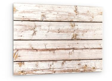 ALLboards Glas Magnettafel HELLES HOLZ 60x40cm Glasbild Memoboard aus Glas Glastafel mit Motiv Magnetwand zum Beschriften Magnetische Tafel Wanddekoration Wandbild