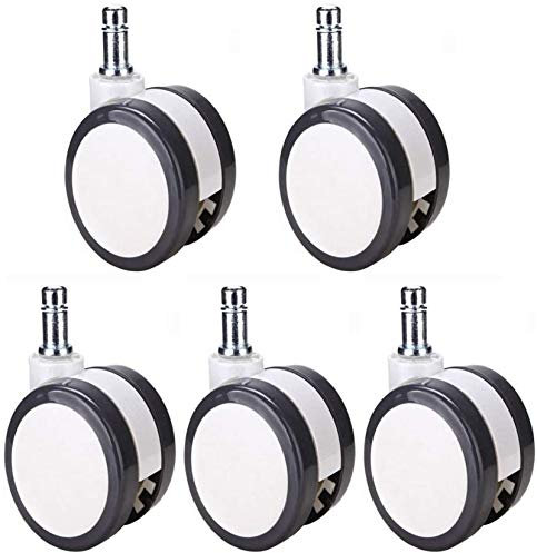 KIEYENS Möbelwagen für Möbel, 5 Stück, 60 mm, Universal-Stummrad, Bürostuhlrolle, Ersatzrollen, Gummi, weiche, sichere Rolle, Möbelrad-Hardware