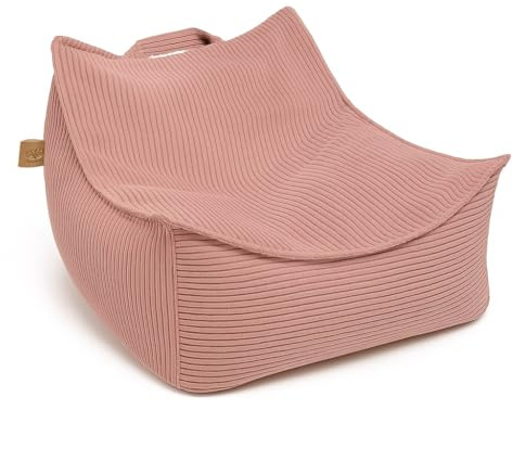 MEOWBABY Puff Cuadrado para Niños, Beanbag, Estética Pana, Polvo Rosa