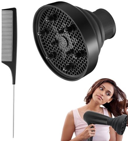 Diffuser Hairdryer with Comb for Wavy Hair Hair Diffuser For Curly Hair Portable And Detachable Universal Diffuser For Hairdryer Collapsible Structure Diffuser Attachment For Hairdryer