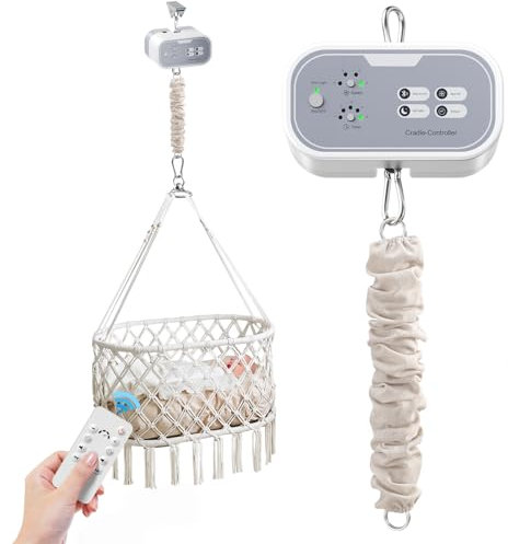 Fdlscpem Federwiege Controller mit Bluetooth, Fernbedienung Babyschaukel Controller, 4 Geschwindigkeiten und 5 Timer Babywiege Controller für Neugeborenes, Baby und Wiege Dürfen Nicht Mehr Als 9 kg