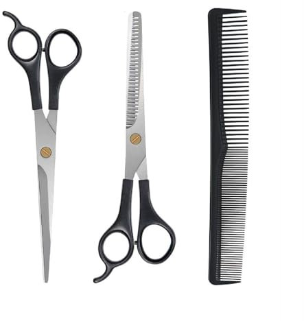 LEIBOCHAO Forbici Parrucchiere Professionali - Forbici da Parrucchiere in Acciaio Inossidabile da 6,5 Pollici con Pettine - Forbici per Capelli Ciseaux Coiffure Professionnel