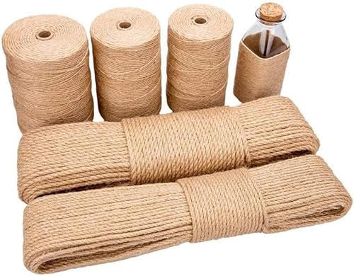 Cuerda De Sisal Natural para Gatos,Cuerda De Sisal Cuerda De árbol para Gatos,Cuerda De Sisal Alargada (6 Mm * 30 M / 70 / / 100 M), como Accesorios para Gatos Cuerda para Gatos, Reparar O