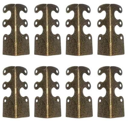 10 Pcs Vintage Metal Corner Protector - Metal Baseboard Corner Protectors, Decorative Corner Brackets Vintage Skiffers Edges Corner Guards for Home Box Furniture Wall Skirting Board Corners (Bronze)