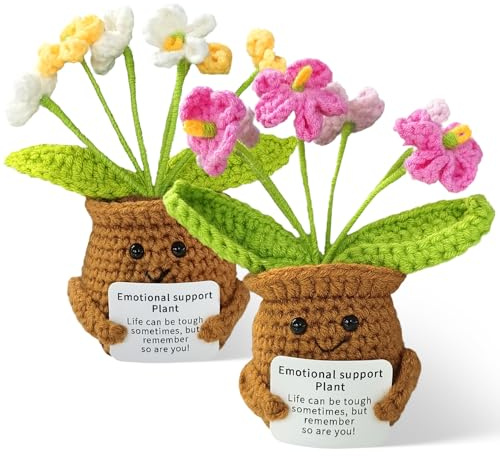 Syhdfxknp Flor No Me Olvides Positivo Peluche Muñeca con Mensaje Positivo | hilo algodón, flores esponjosas, suaves, Juguete de Punto Positivo, Personalizados Peluche Decoracion Hogar