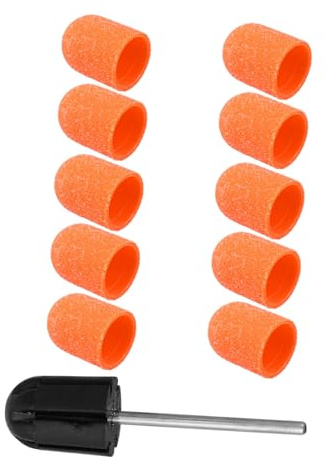 TOVINANNA 10 pezzi Cappucci Leviganti per Unghie Arancione Testine per Lucidatura e Rimozione Cuticole Strumenti Manicure Portatili e Leggeri per Uso Personale e Familiare