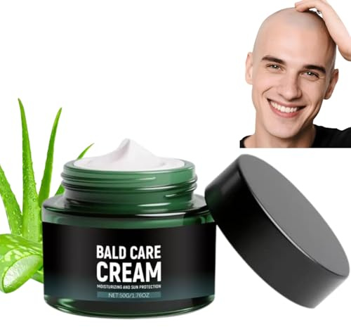 Bald Cream,Mattifying Moisturiser for Men & Scalp Care,Dry Scalp Treatments,Acts as Post-Shave Balm & Scalp Moisturiser,Non-Greasy & Fast Absorb,Men's Bald Head Cream 50g,Gifts for His