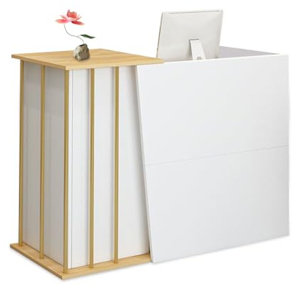 GAOXIAO Comptoir Accueil Angle Professionnel, Comptoir de Réception Simple Moderne, Table D'entrée Élégante for Bureau Magasin Petit Comptoir Caisse de Bienvenue Commerce C 100 cm