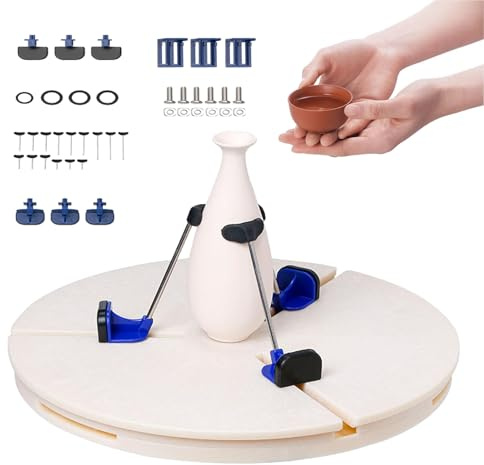 HPMCVE Morsetto Regolabile per tornio da Ceramica, Morsetto per rifinitura di Ceramica con Scala precisa, Funzione di centraggio Automatico, per scuole, Famiglie e Appassionati di Ceramica