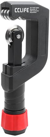 CCLIFE Rohrschneider, Rohrabschneider, 4-32mm, Schwarz und Rot, 1er-Pack | Rohrabschneider, 6 Führungsrollen, Aluminiumlegierung, für Edelstahlrohre, Stahlrohre, Kupferrohre, und Kunststoffrohre
