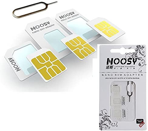 Original Noosy® Adaptateur Nano Sim et micro SIM – Lot de 3 complet pour tous les smartphones, Téléphone portable modèles et tablette + avec broche simnadel Eject & # x58e ;