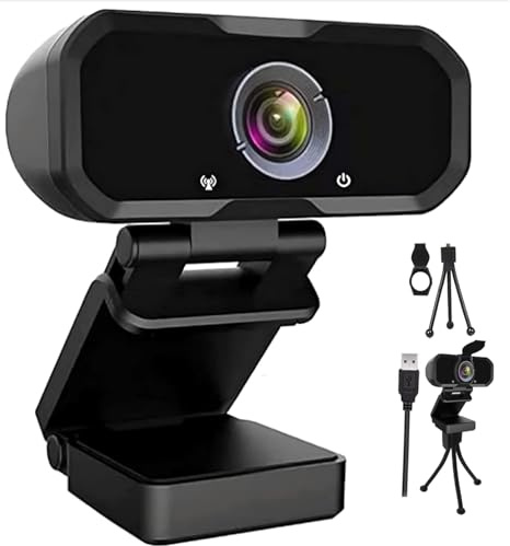 Svcouok Webcam 1080p HD Computer Switch 2 Camera - Microphone Laptop USB PC Webcam with Tripod Stand, 110 Degree Live Streaming Widescreen Recording Pro Video Web Camera for Calling, Conferencing