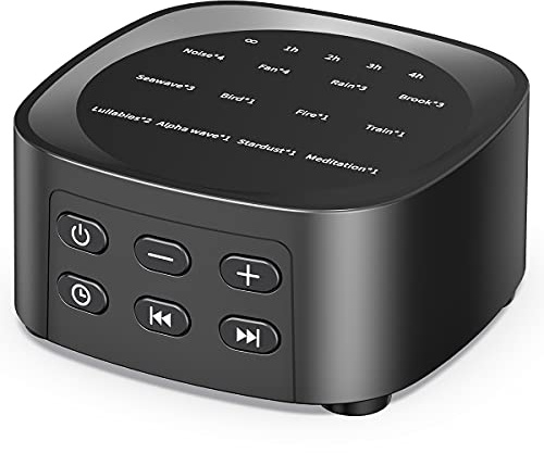 Sleepbox Sleep White Noise Sound Machines with 25 Soothing Sounds 36 Volume Levels 5 Timers Visible Sound Catalog Portable Size Memory Function for Home Office and Travel