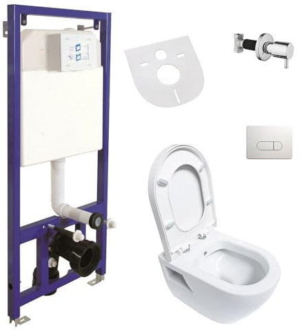 Hänge Dusch WC Taharet Bidet Toilette Vorwandelement Spülkasten Komplettset