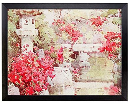 Lap Tray with Cushion | Ella Du Cane Japanese Oriental Azaleas, Kyoto | Padded Bean Bag Cushion | For Eating, Working, Crafting, Laptop | Portable Table Desk