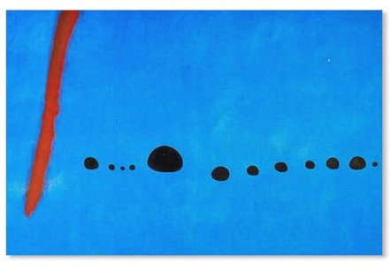 WANGLIDD Joan Miro Poster Blue II, ästhetischer Druck, Kunstdruck, Wandgemälde, Leinwand, modernes Schlafzimmer-Dekor, ungerahmt, 28 x 43 cm