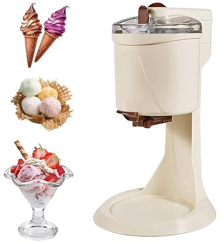 YQDDO Machine à crème glacée Molle, 1L Maison DIY Cuisine Automatique Mini Machine à crème glacée Molle aux Fruits for la Maison, Crème glacée Molle