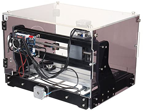 Engraving and milling machine Mini CNC engraving machine 018-SE V2 Engraving machine Transparent housing + 3-axis spindle Suitable for wood Acrylic Plastic Metal Resin