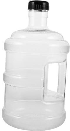 TOBBOMEY Bouteille Eau Transparent Avec Poignée Contenant Eau Plastique Pour Camping Randonnée Et Urgences Compatible Avec Distributeurs Inclus Couvercle Remplacement