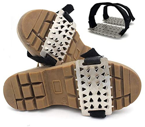 Gonetre 1 Paar Eisgriffe für Schuhe und Stiefel, 26 Zähne Wanderschuhe incrampons, Non Rutsch Griffer Spikes Crampons Ice Snow Grips Schuhgriffe Für Winter im Freien Klettercamping Wandern