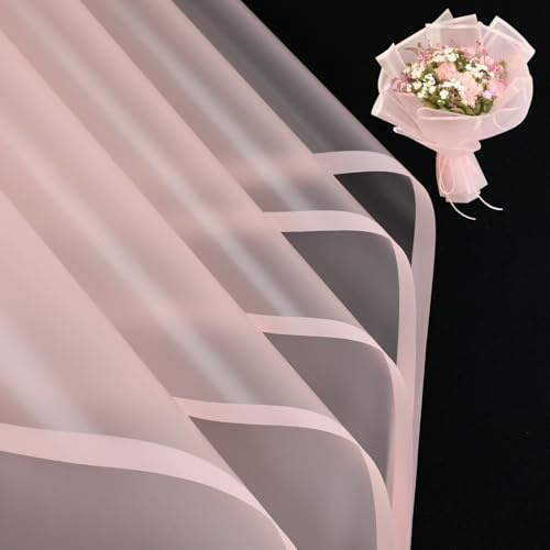 Ktxaby 20 Bogen Blumenstrauß-Verpackungspapier, wasserfestes Blumen-Verpackungspapier Blumenpapier für Hochzeiten Geburtstage Partydekoration Geschenkverpackung DIY Kunsthandwerk 56 x 56 cm (Rosa