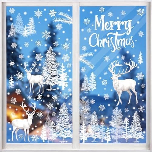 DERAYEE 9 Stücke Fensterbilder Weihnachten,Weihnachten Deko Fenster,Weihnachten Fenster für Weihnachtsdeko