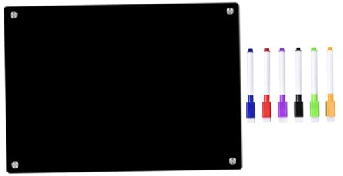 UTHCLO Tableau de Planification Hebdomadaire Magnétique en Acrylique Noir pour Réfrigérateur, Effaçable à Sec, pour Listes de Tâches