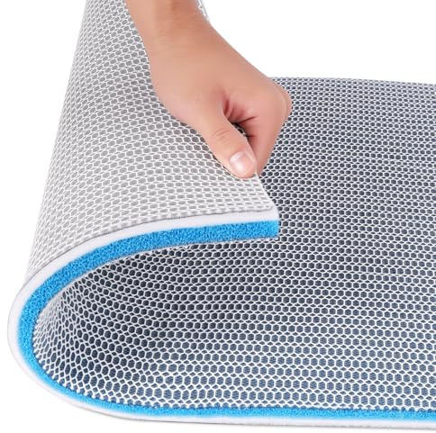 APXEL Spugna Filtrante, Blu e Bianco 40 * 30 * 1.5cm Schiuma Filtrante, Spugne Filtro per Acquari, Vasche di Raccolta E Sistemi Idroponici