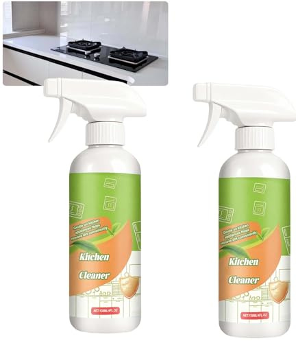 Hushålls- och köksrengöringsspray, rengöringsmedel för köksapparater, ugn, spis, spisfläkt, bänkskivor och plattor, fläckborttagare (2 st)