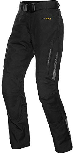 FLM Damen Touren Textilhose 3.0 Motorradhose mit Protektoren Wasserdicht und Atmungsaktiv, Thermohose Herausnehmbar schwarz XL