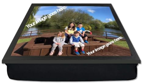 Personalised Lap Tray with Bean Bag Cushion | Custom Photo & Name Print
