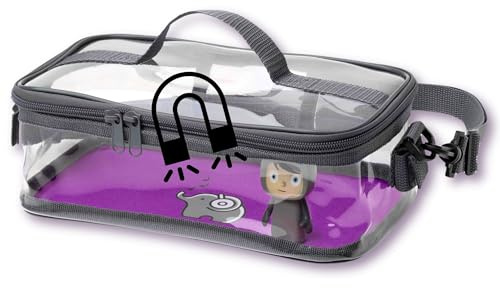 fantifant Borsa con fondo magnetico per statuette Tonie | Borsa trasparente per trasportare e riporre fino a 30 personaggi (a seconda delle dimensioni della figura), Viola Cavalluccio marino, L,