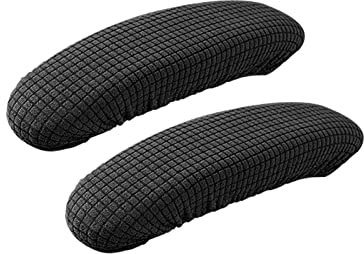 QOTSTEOS 1 Paar Armlehnenbezüge, Bürostuhl-Armlehnenbezug, abnehmbar, elastisch, waschbar, wasserdicht, Stoffbezug für Armlehnen, weiche Armlehnenkissen für Zuhause oder Büro, Schwarz