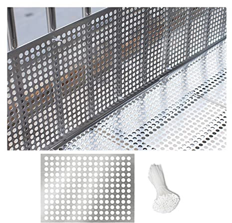 LXBAMKEA 1/2/3/4 Piezas Acero Inoxidable Ronda Hojas Perforadas, 0,8 MM Balcón Red De Protección, Cerca La Ventana Anti-Robo Anti-caída Almohadilla Malla, Decorativo Rejillas (Color : 3 PCS, Size :