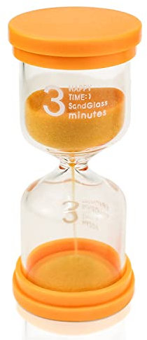Sablier Minuterie De Cuisine Sable Horloge Sabliers Enfant 3 Minutes Sablier Colore Kit en Verre Transparent pour Douche Enfants,Cuisine,École,Bureau,Gym